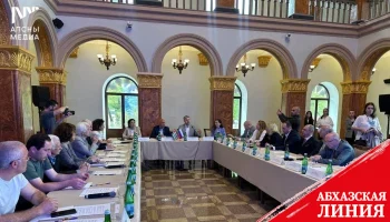 
Встреча творческих союзов Абхазии и России прошла в Абхазском драмтеатре
